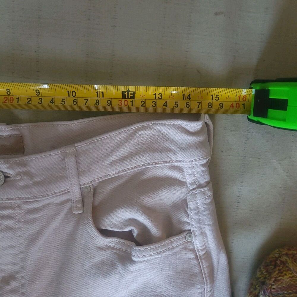 Mother The Mid Rise Smokin' Double Flood Size 32 Cream Cropped Designer Demin - Picture 5 of 15